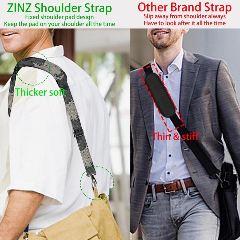 ZINZ Shoulder Strap 58" Ultra-Thick Fixed Padded and Adjustable Buckles Crossbody Strap for Briefcase Laptop Bag Luggage - Image 5